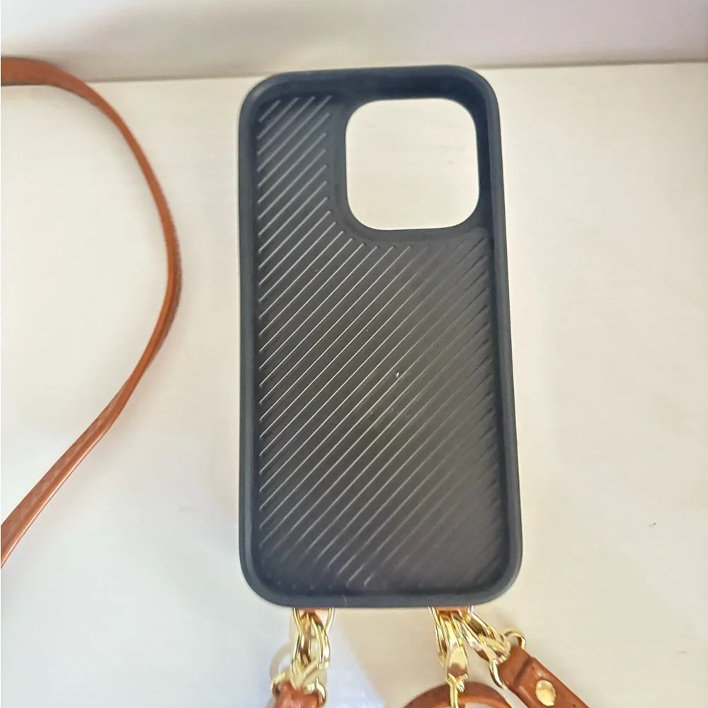 Tan Leather Wallet Magnetic detachable strap crossbody wallet #RFIDBLOCKING NEW